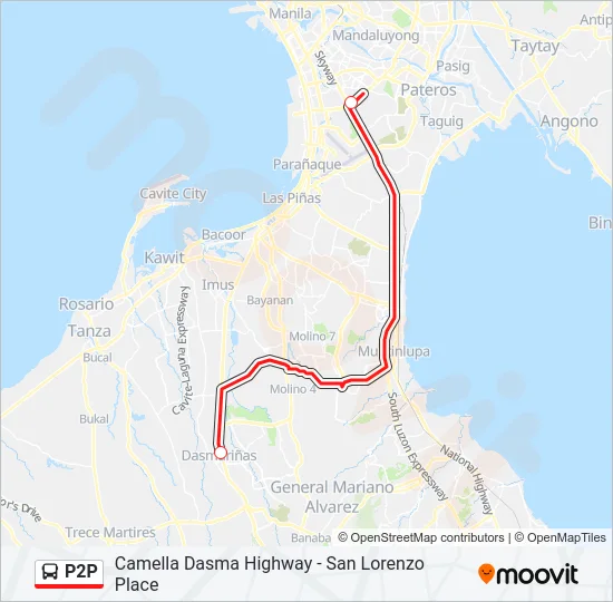 P2P Bus Line Map