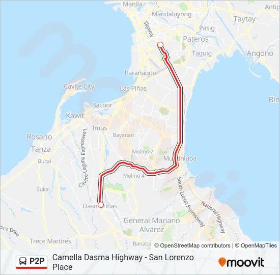 P2P Bus Line Map