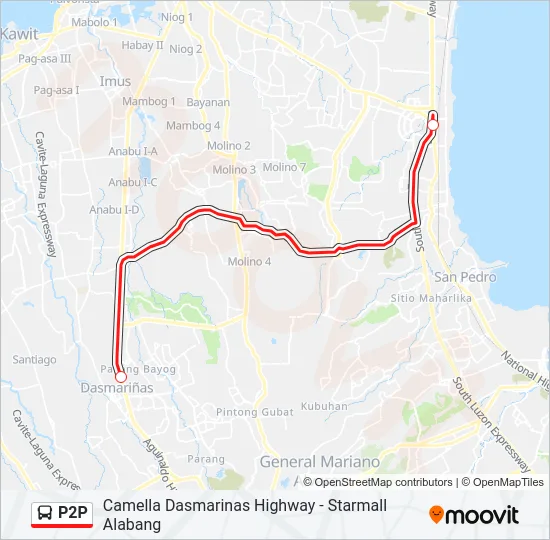 P2P Bus Line Map