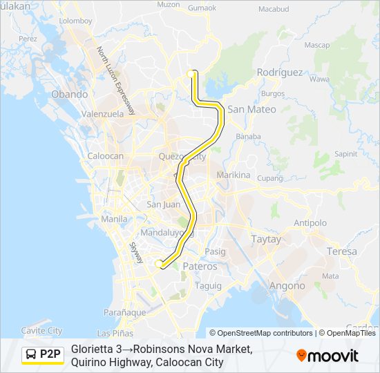 P2P bus Line Map