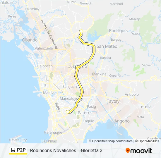 P2P Bus Line Map