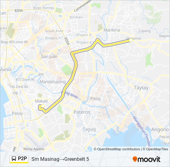 P2P bus Line Map