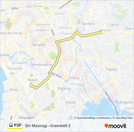 P2P Bus Line Map