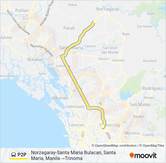 P2P Bus Line Map