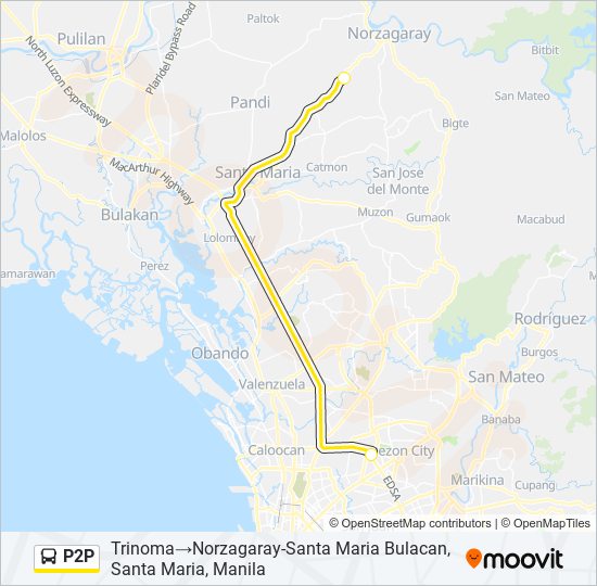 P2P bus Line Map