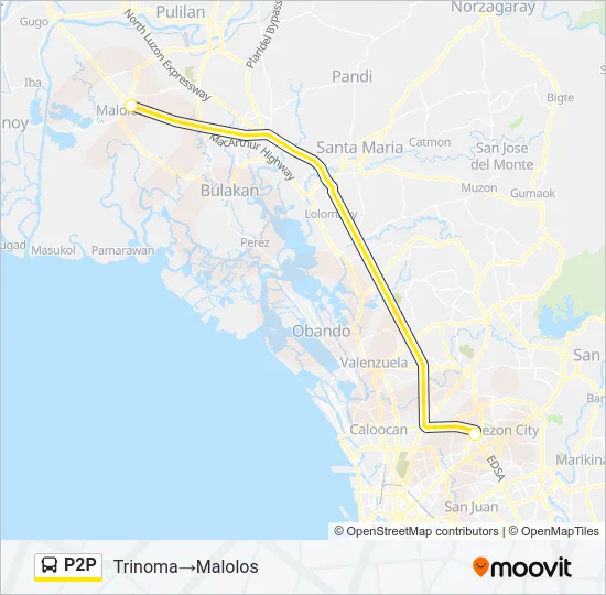 P2P Bus Line Map