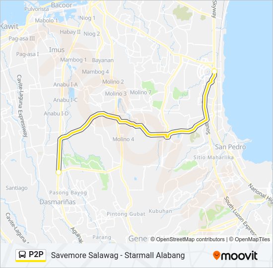 P2P Bus Line Map