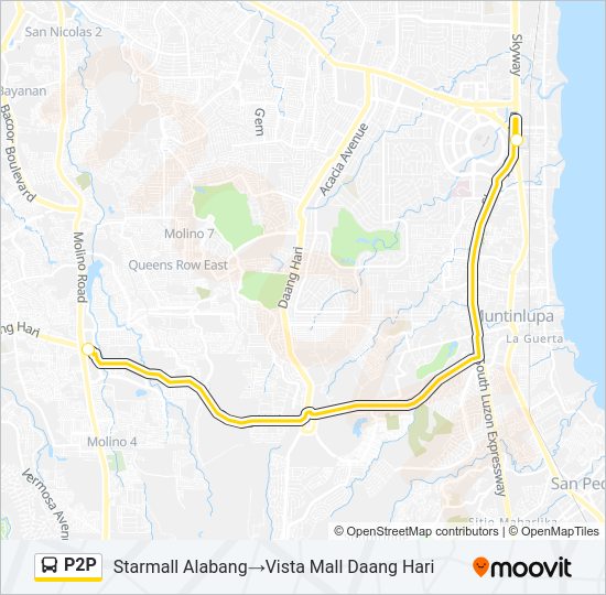 P2P Bus Line Map