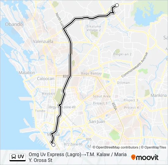 UV Bus Line Map