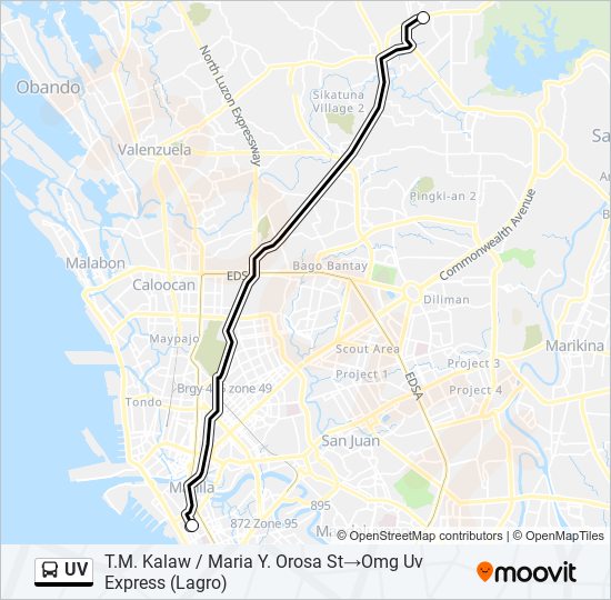 UV Bus Line Map