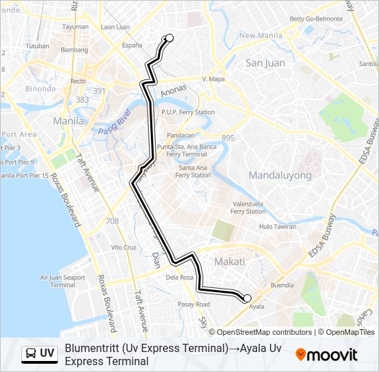 UV Bus Line Map