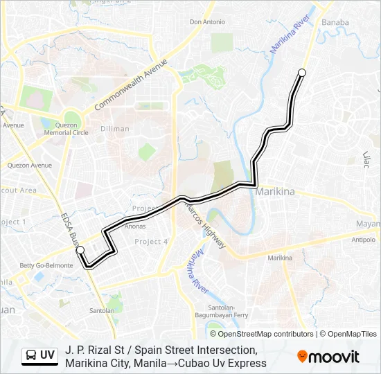 UV Bus Line Map