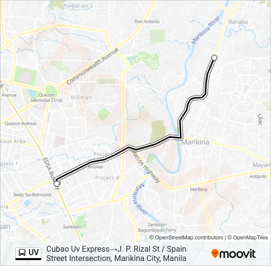 UV Bus Line Map