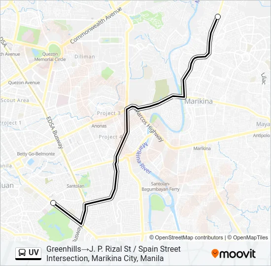 UV Bus Line Map