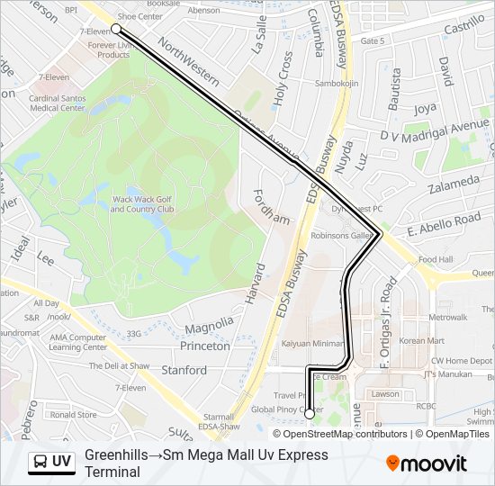 UV Bus Line Map