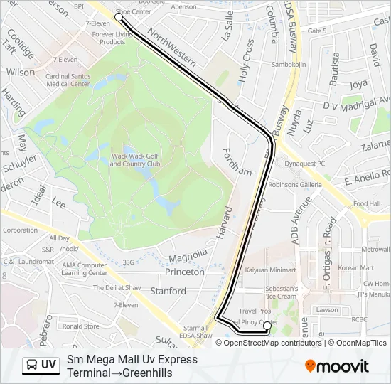 UV Bus Line Map