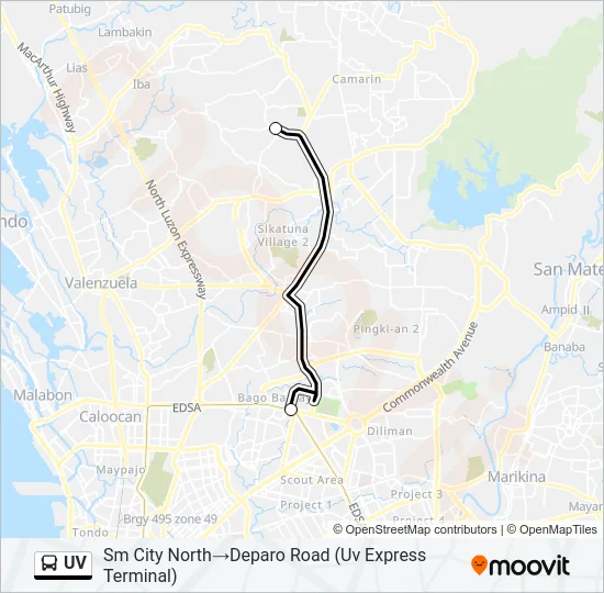 UV Bus Line Map