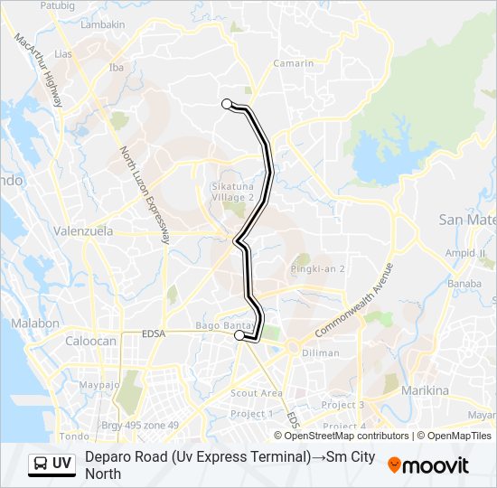 UV Bus Line Map