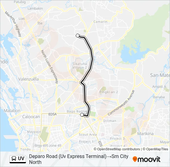UV Bus Line Map