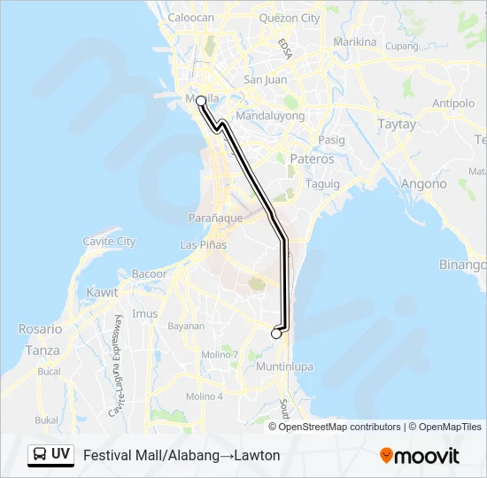 UV Bus Line Map
