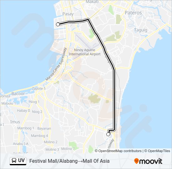 UV Bus Line Map