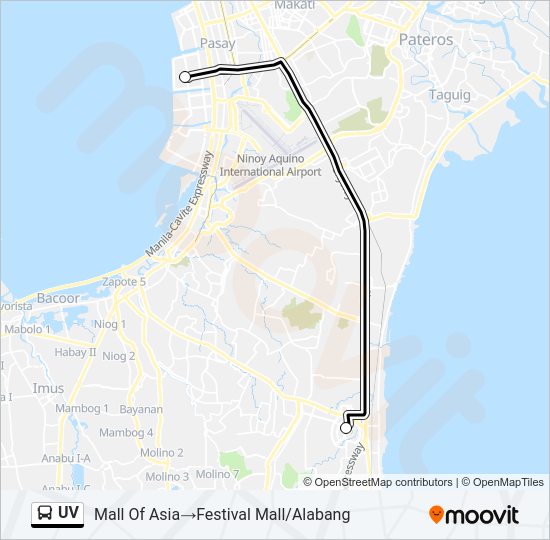 UV bus Line Map