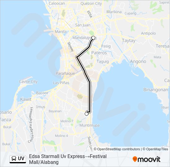 UV Bus Line Map