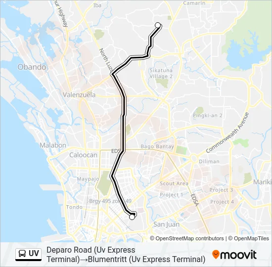 UV Bus Line Map