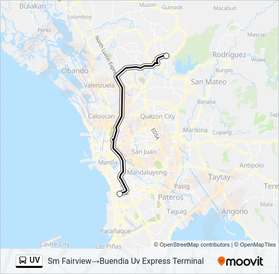 UV Bus Line Map