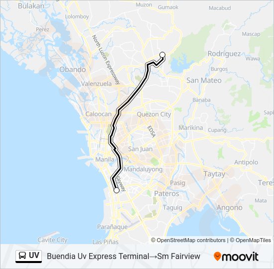 UV Bus Line Map