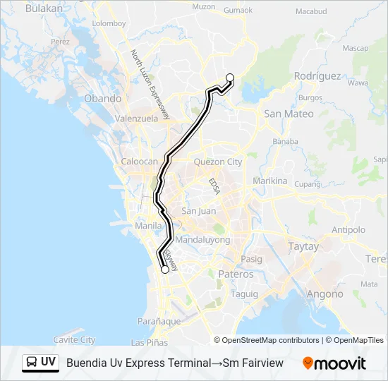 UV Bus Line Map