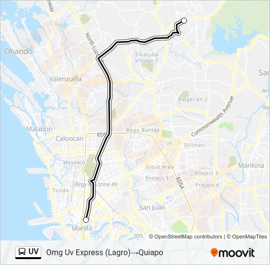 UV Bus Line Map