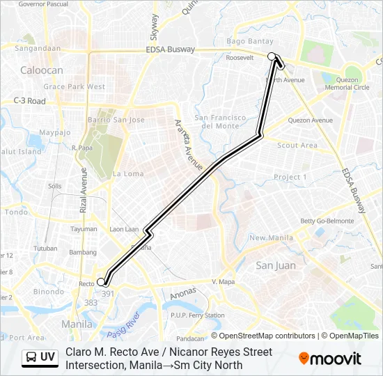 UV Bus Line Map