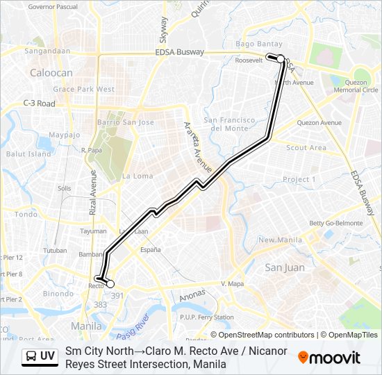 UV Bus Line Map