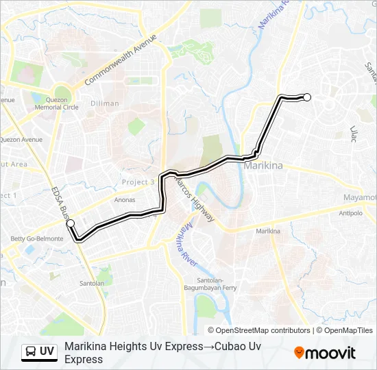 UV Bus Line Map
