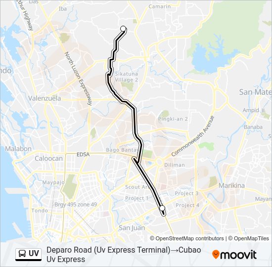 UV Bus Line Map