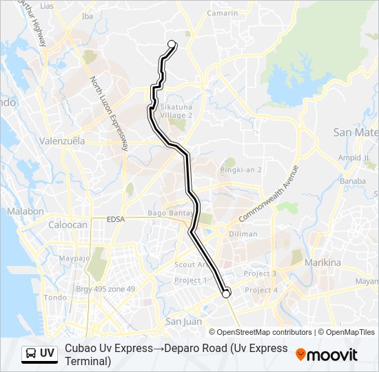 UV bus Line Map