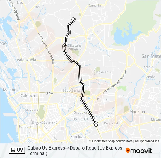 UV Bus Line Map