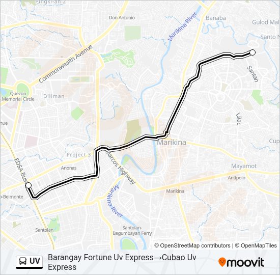 UV Bus Line Map