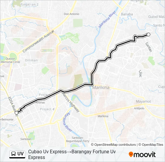 UV Bus Line Map