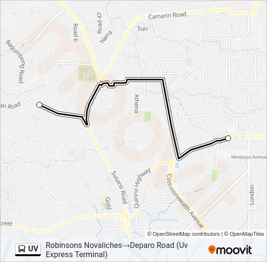 UV Bus Line Map