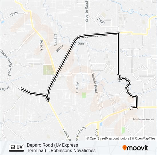 UV Bus Line Map