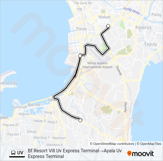 UV Bus Line Map