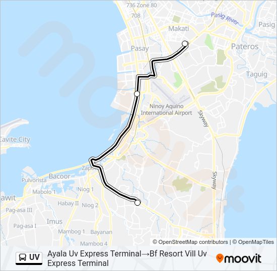 UV Bus Line Map