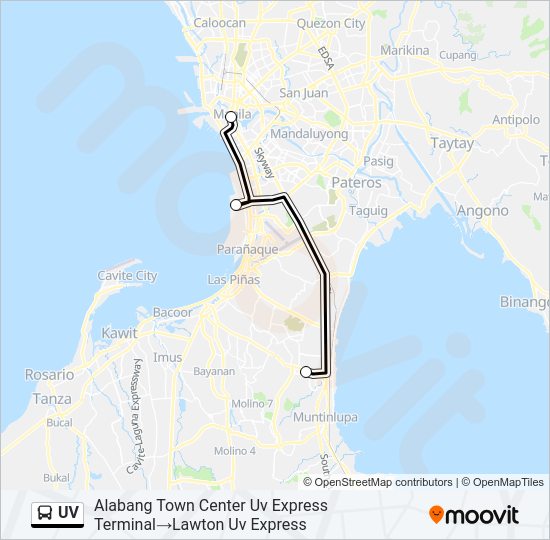 UV Bus Line Map