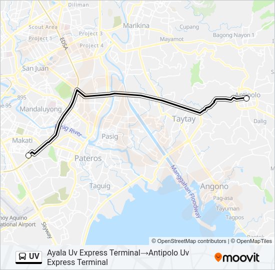 UV Bus Line Map