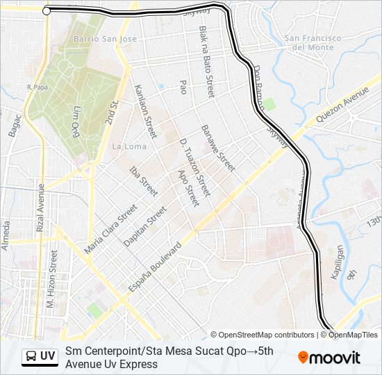 UV bus Line Map