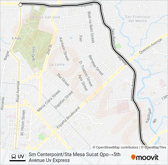 UV Bus Line Map