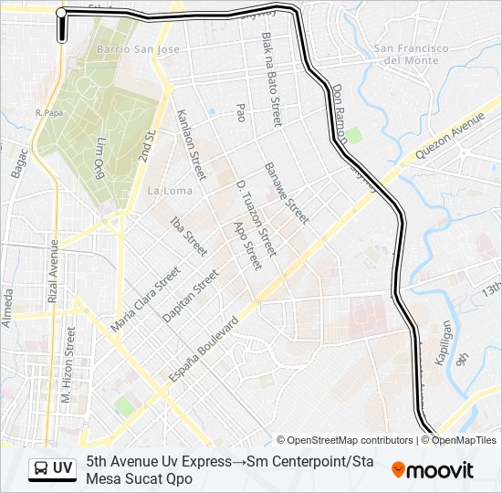 UV Bus Line Map