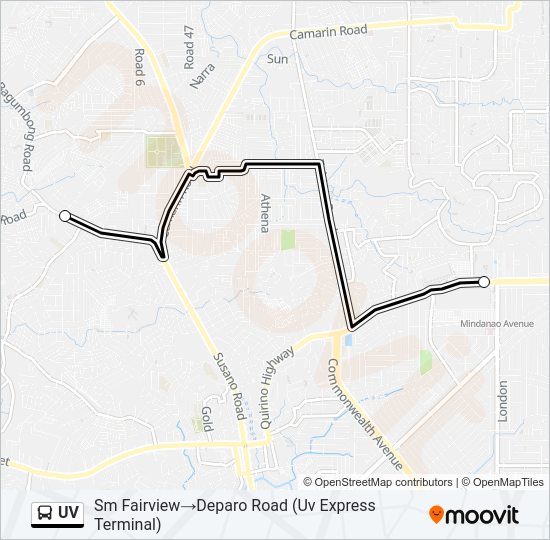 UV bus Line Map